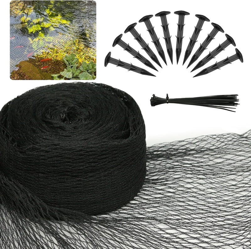 STSTECH Pond Netting Shield for Leaves,Protects Koi Fish from Birds Cats Predators,Durable Mesh Protective Cover for Pool Farm Orchard Veggie Garden (10.1x7ft) - Image 1